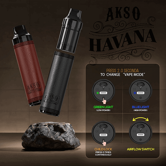 Kit de dosettes de pré-remplissage HCigar AKSO HAVANA 600mAh