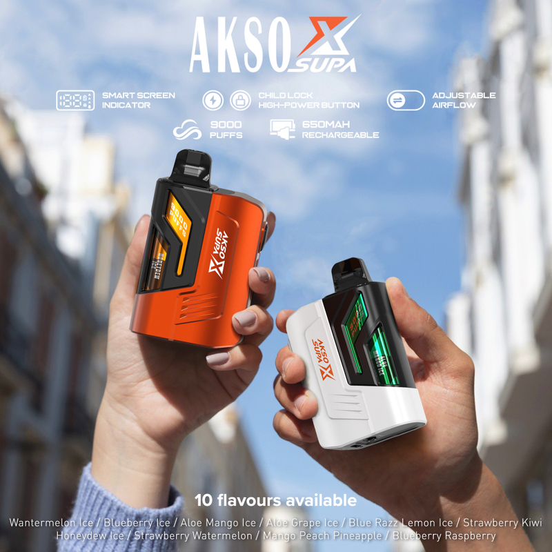 HCigare AKSO SUPA X 650mAh (Rechargeable) 9000 Puffs 