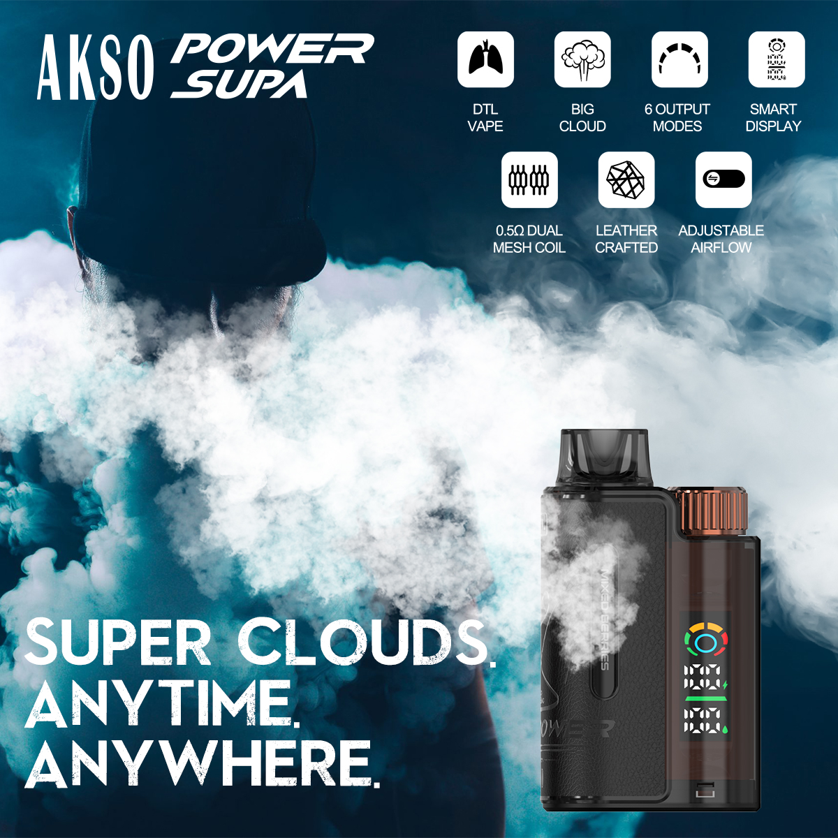 SUPA POWER - DTL Big Cloud à puissance variable 18 000 bouffées 